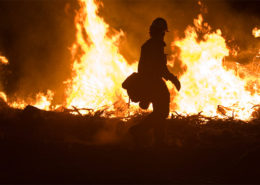 a firefighter during a wildfire