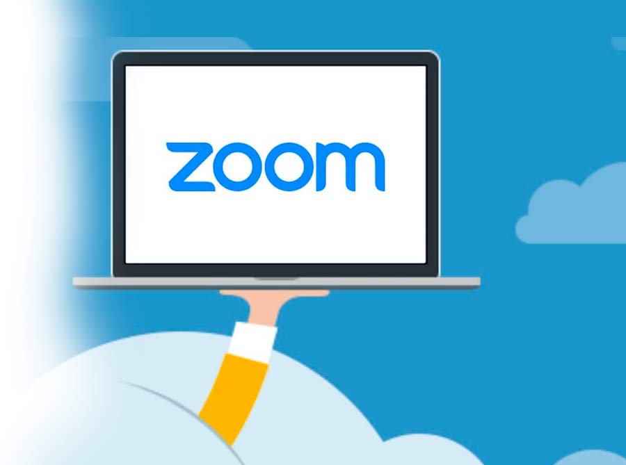 Zoom logo on a laptop
