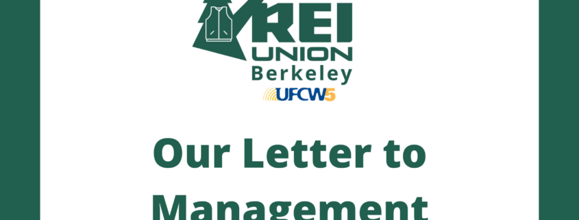 REI Union Berkeley letter to management banner