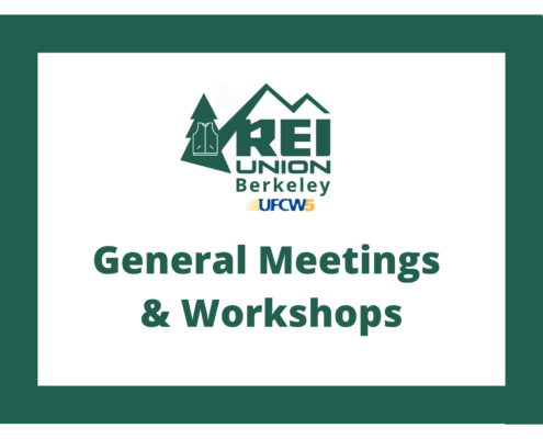 REI Union Berkeley general meetings and workshops banner