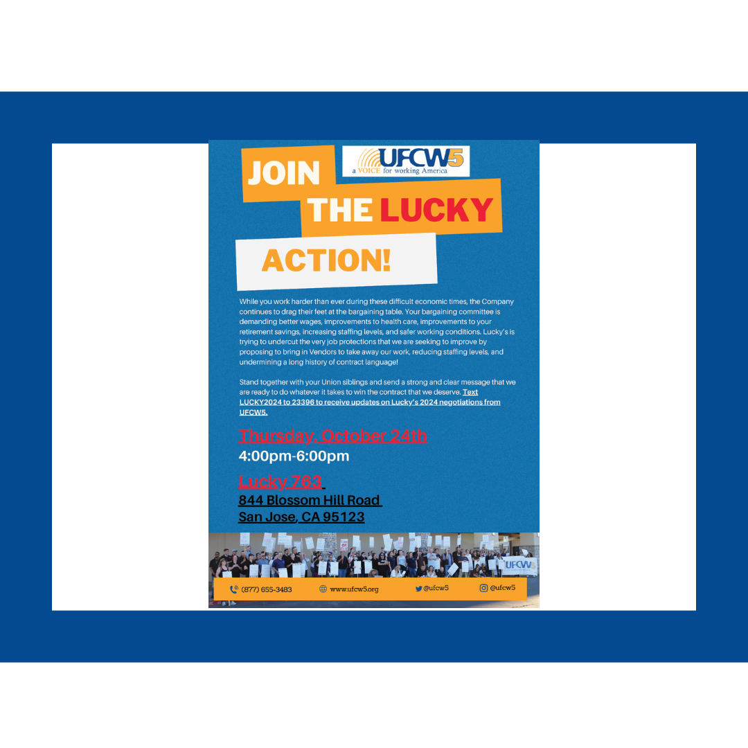 Join the Lucky Action: Stand Together on THURSDAY October 24th in San ...